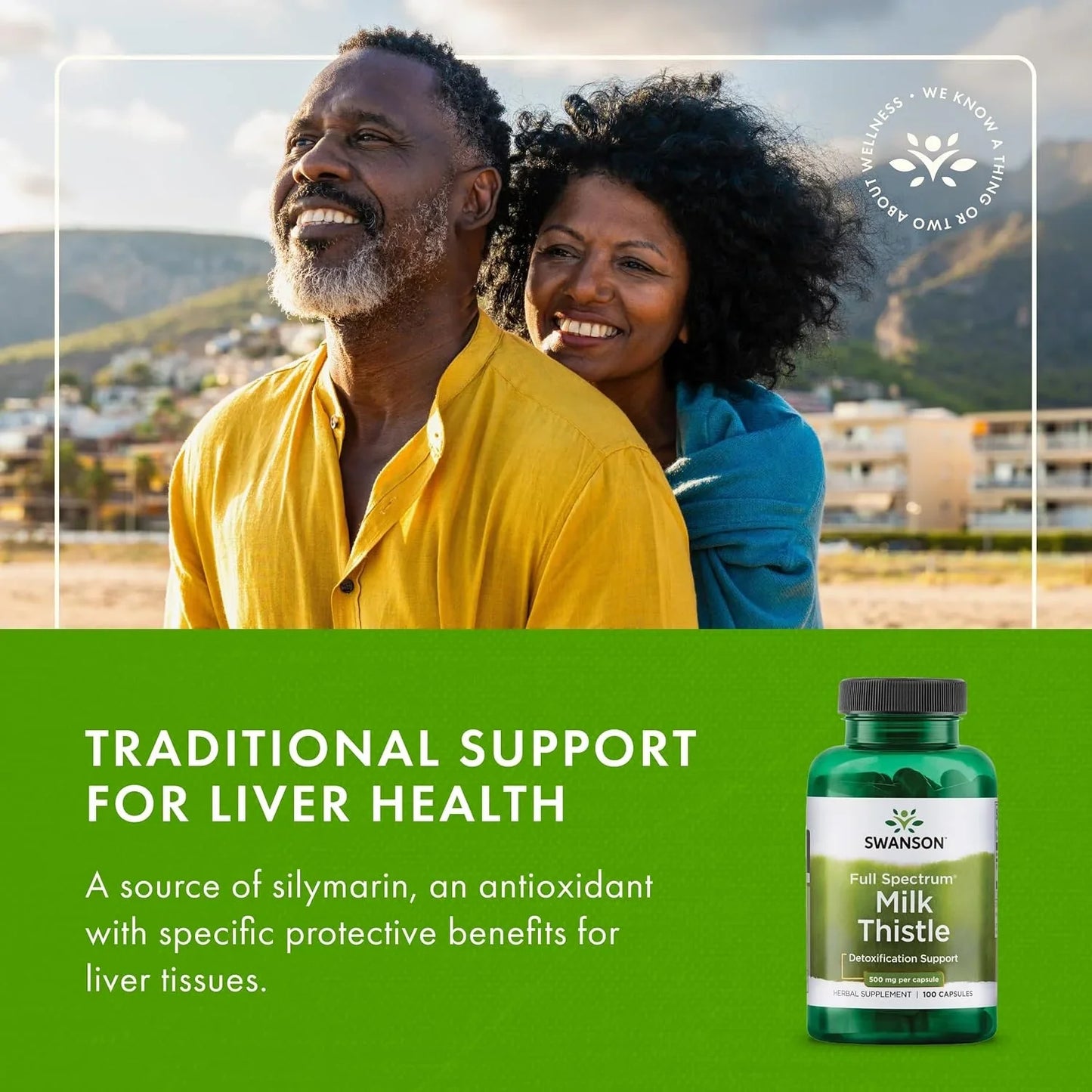 Swanson Full Spectrum Milk Thistle, 500 mg, 100 Vegan Capsules, 2 Pack