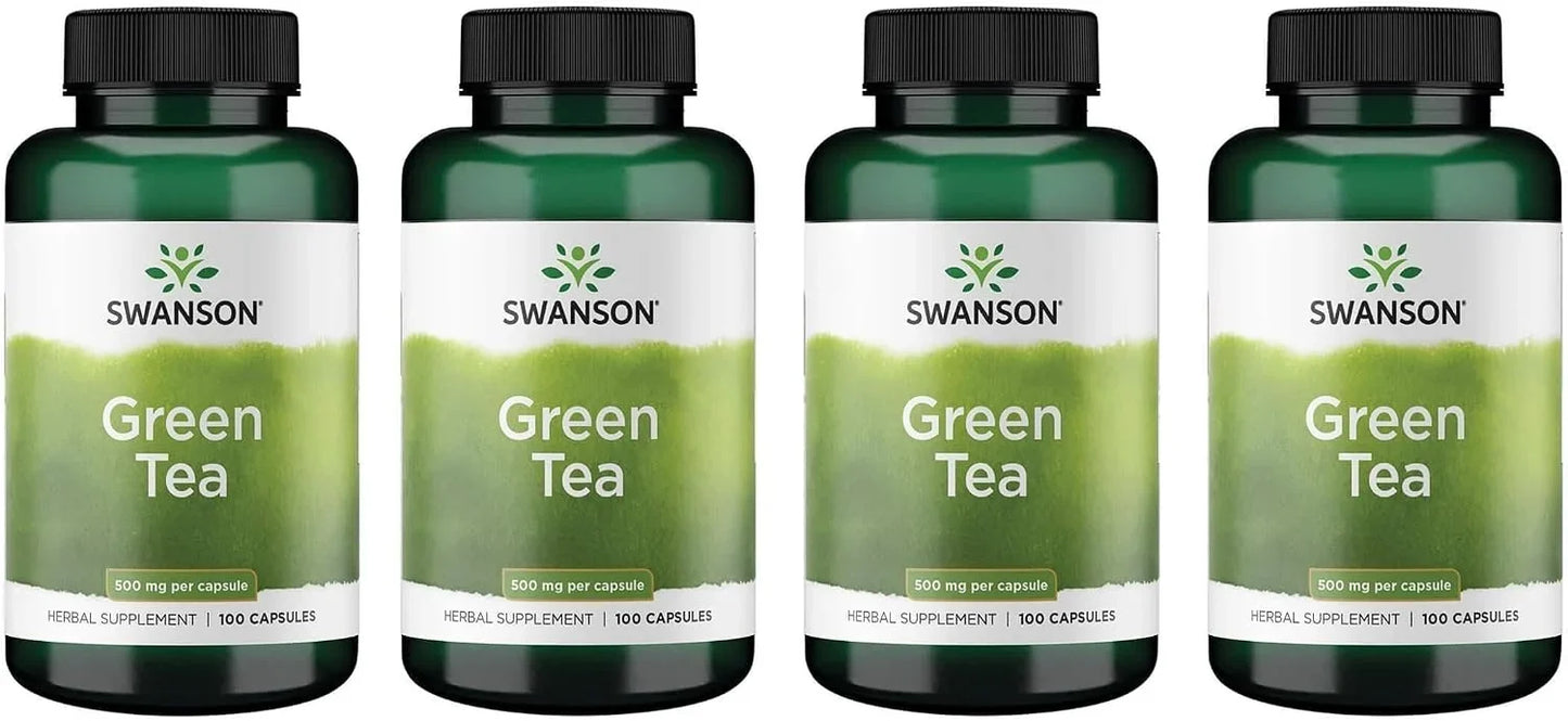 Swanson Green Tea Extract Antioxidant 500 mg, 100 Capsules, 4 Pack