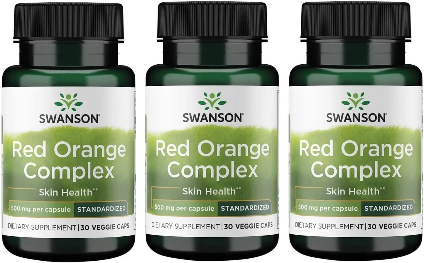 Swanson Red Orange Complex 500 Milligrams, 30 Veg Capsules, 3 Pack