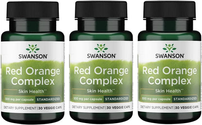 Swanson Red Orange Complex 500 Milligrams, 30 Veg Capsules, 3 Pack