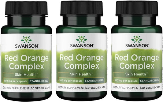 Swanson Red Orange Complex 500 Milligrams, 30 Veg Capsules, 3 Pack