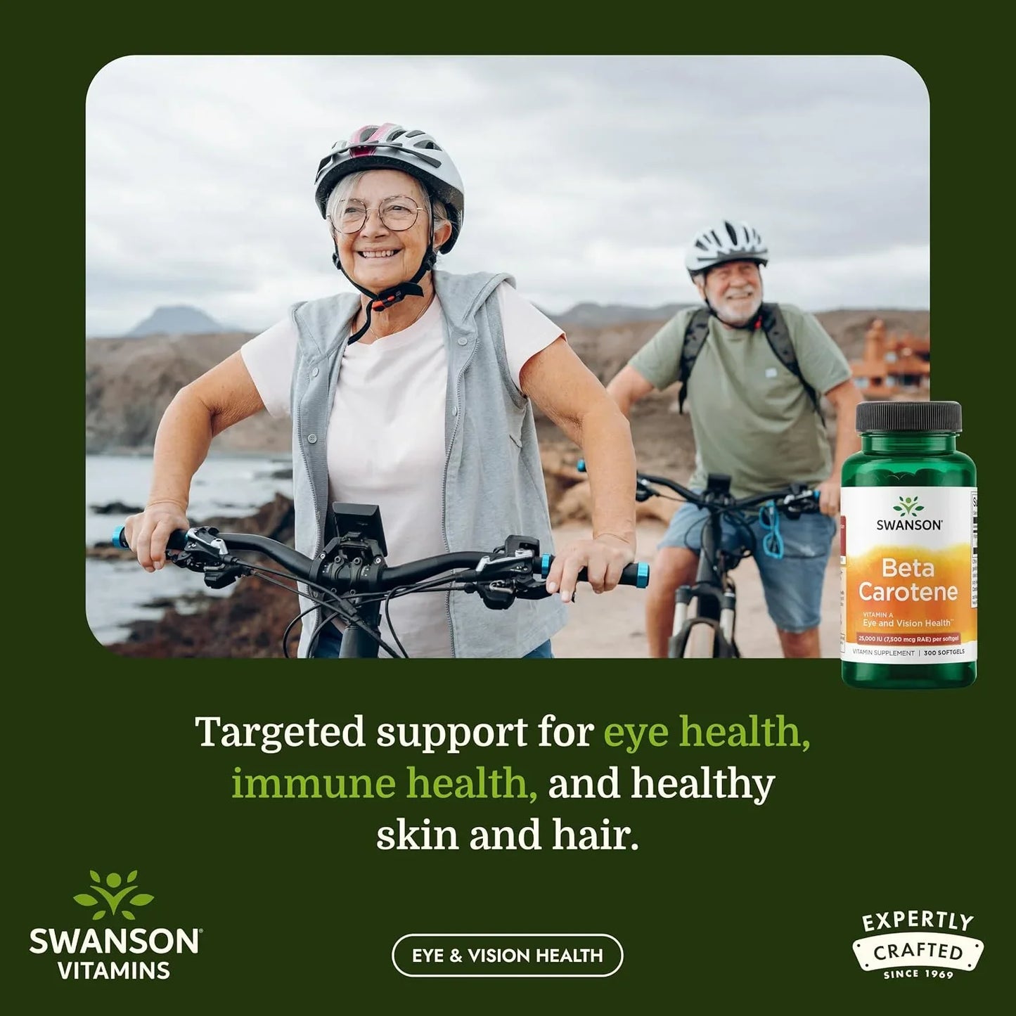 Swanson Beta-Carotene Vitamin A 25,000 IU, 7,500 mcg, 300 Softgels, 1 Pack