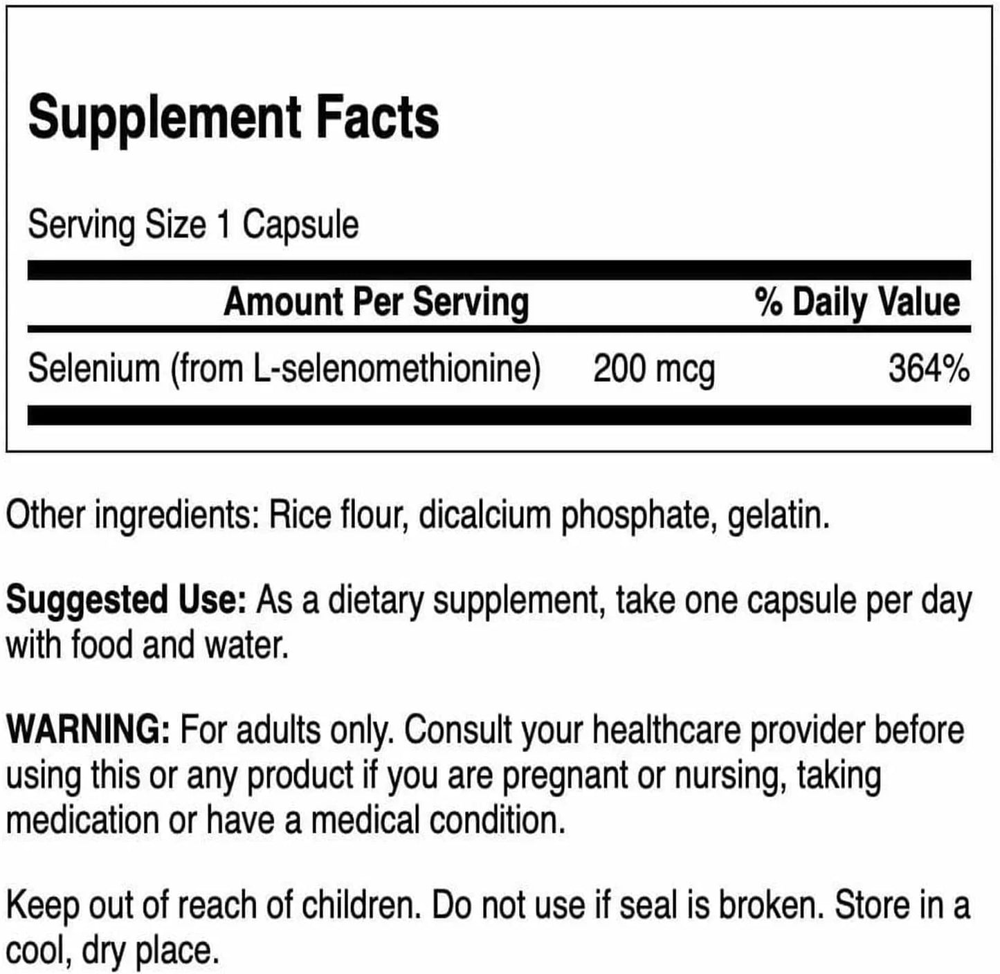 Swanson Semsc Selenium 200 mcg, Antioxidant, 120 Capsules