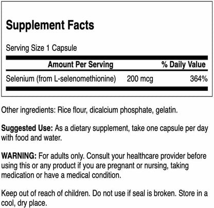 Swanson Semsc Selenium 200 mcg, Antioxidant, 120 Capsules