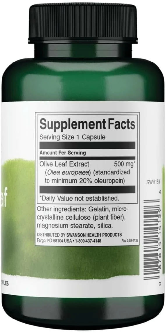 Swanson Olive Leaf Extract Immune Health, 500 mg, 120 Caps, 3 Pack