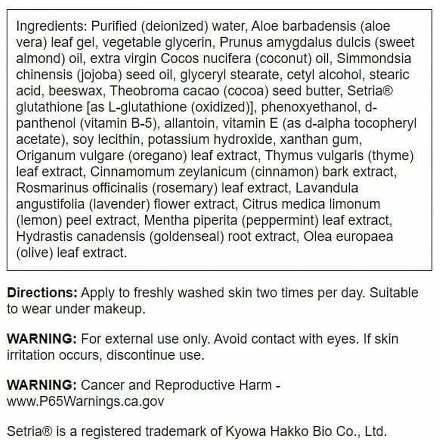 Swanson L-Glutathione Cream with Setria, 2 fl oz (59 ml)