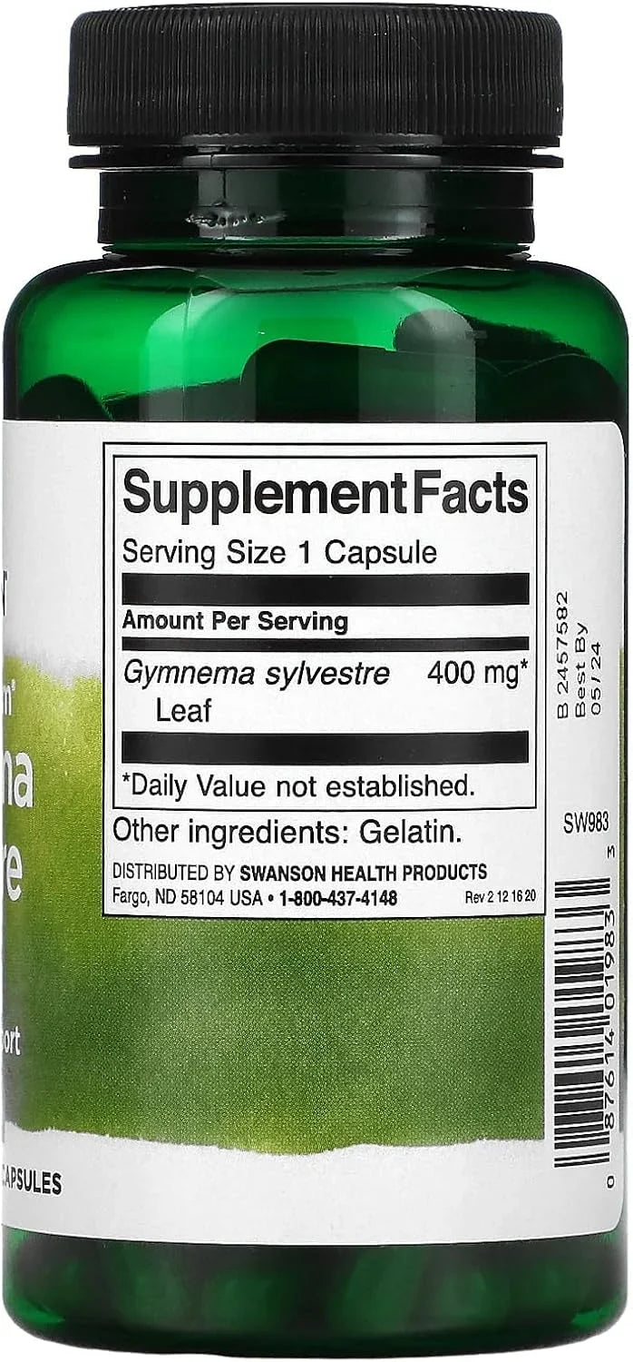 Swanson Full Spectrum Gymnema Sylvestre Leaf, 100 Capsules, 3 Pack