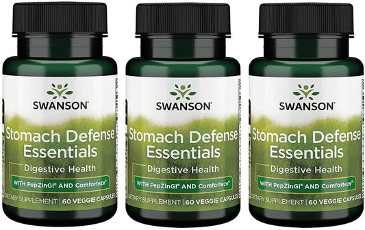 Swanson Stomach Defense Essentials, 60 Veg Capsules, 3 Pack