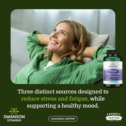 Swanson Triple Magnesium Complex, 100 Capsules, 400mg Each