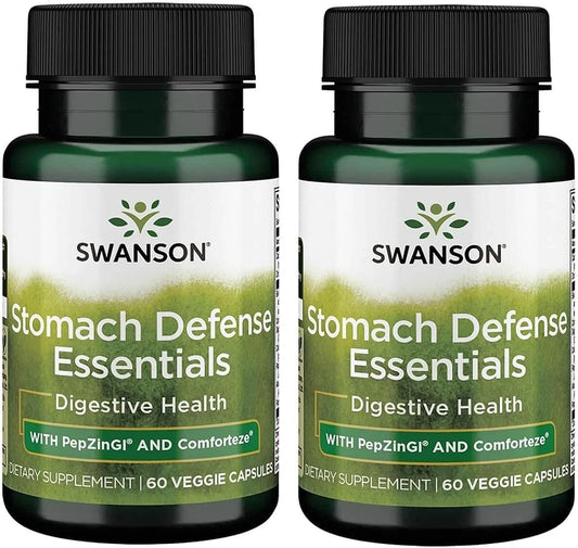 Swanson Stomach Defense Essentials, 60 Veg Capsules, 2 Pack