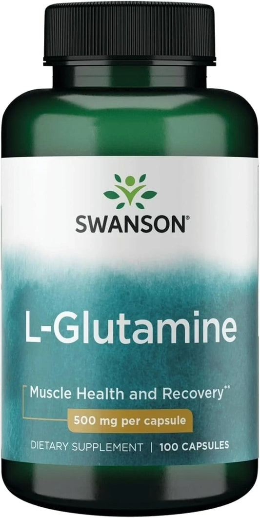 Swanson Amino Acid L-Glutamine 500 mg, 100 Capsules