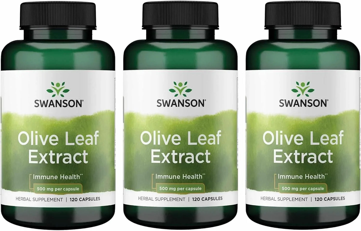 Swanson Olive Leaf Extract Immune Health, 500 mg, 120 Caps, 3 Pack