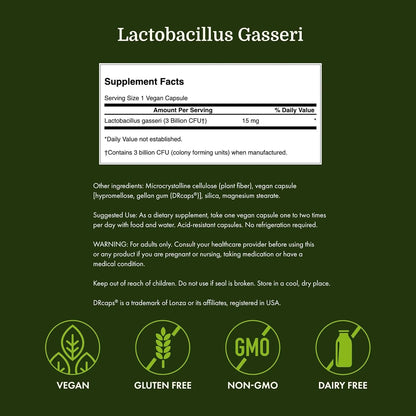 Swanson Lactobacillus Gasseri Probiotic, 3 Billion CFU, 60 Vegan Capsules