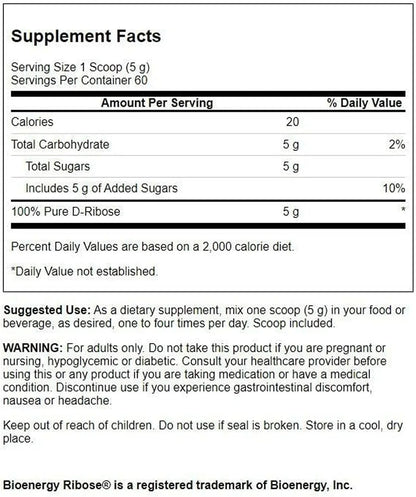 Swanson Ultra D-Ribose Powder, 100% Pure Non-GMO, 10.6 oz, 2 Pack