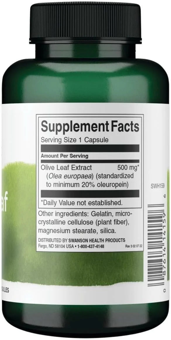 Swanson Olive Leaf Extract Immune Health, 500 mg, 120 Caps, 2 Pack