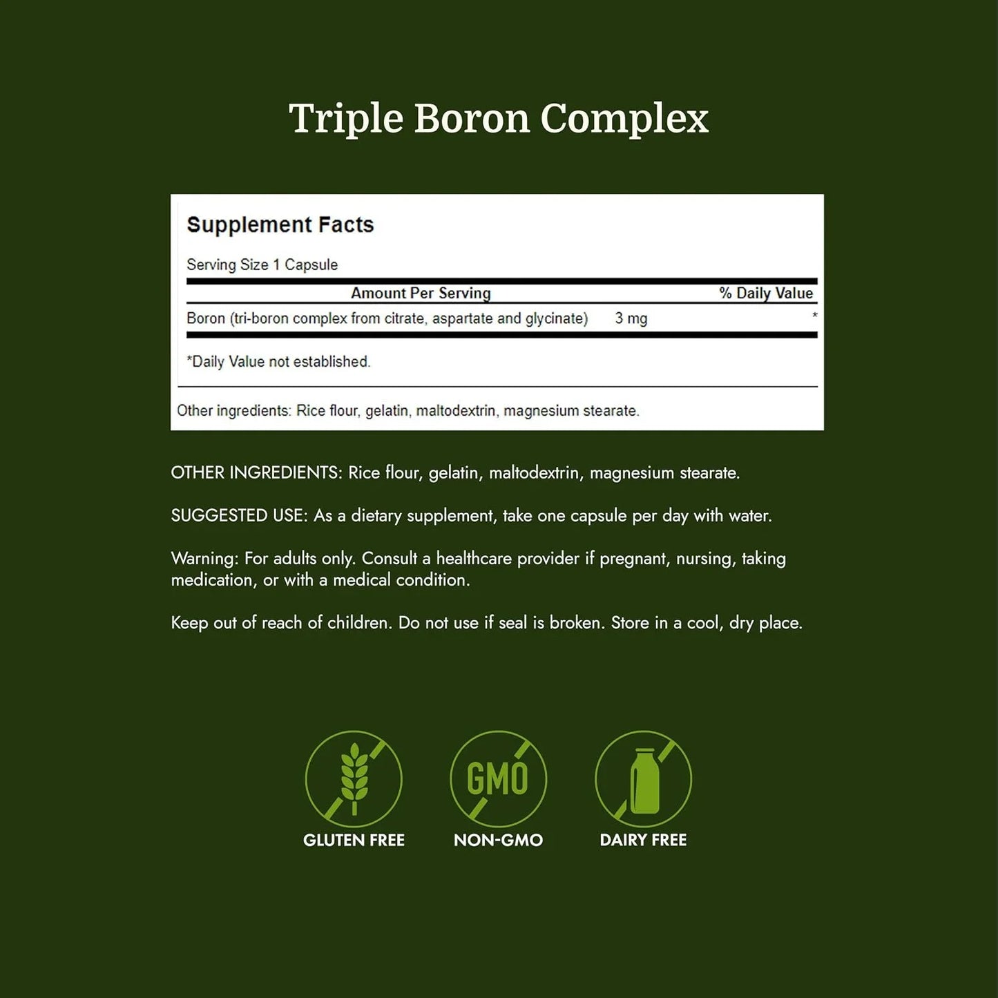 Swanson Triple Boron Complex Bone and Joint Supplement, 250 Capsules