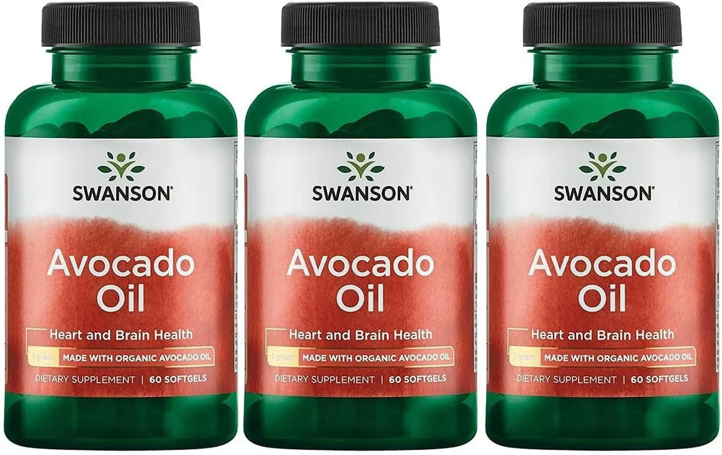 Swanson Avocado Oil, Essential Fatty Acids, 60 Softgels, 1 g Each, 3 Pack