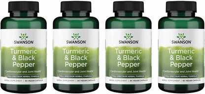 Swanson Premium Turmeric & Black Pepper Antioxidant Supplement, 4 Pack