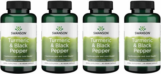 Swanson Premium Turmeric & Black Pepper Antioxidant Supplement, 4 Pack