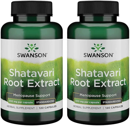 Swanson Shatavari Ayurvedic Female Rejuvenator 500 mg, 120 Capsules, 2 Pk