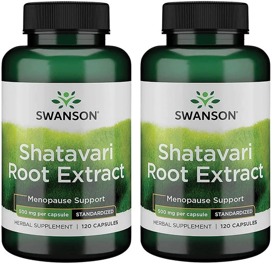 Swanson Shatavari Ayurvedic Female Rejuvenator 500 mg, 120 Capsules, 2 Pk