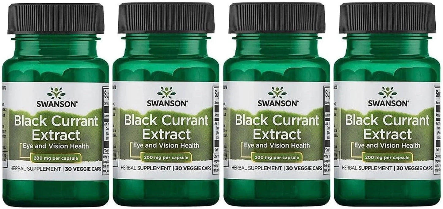 Swanson Black Currant Extract 200 mg, 30 Veg Capsules, 4 Pack
