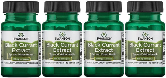 Swanson Black Currant Extract 200 mg, 30 Veg Capsules, 4 Pack