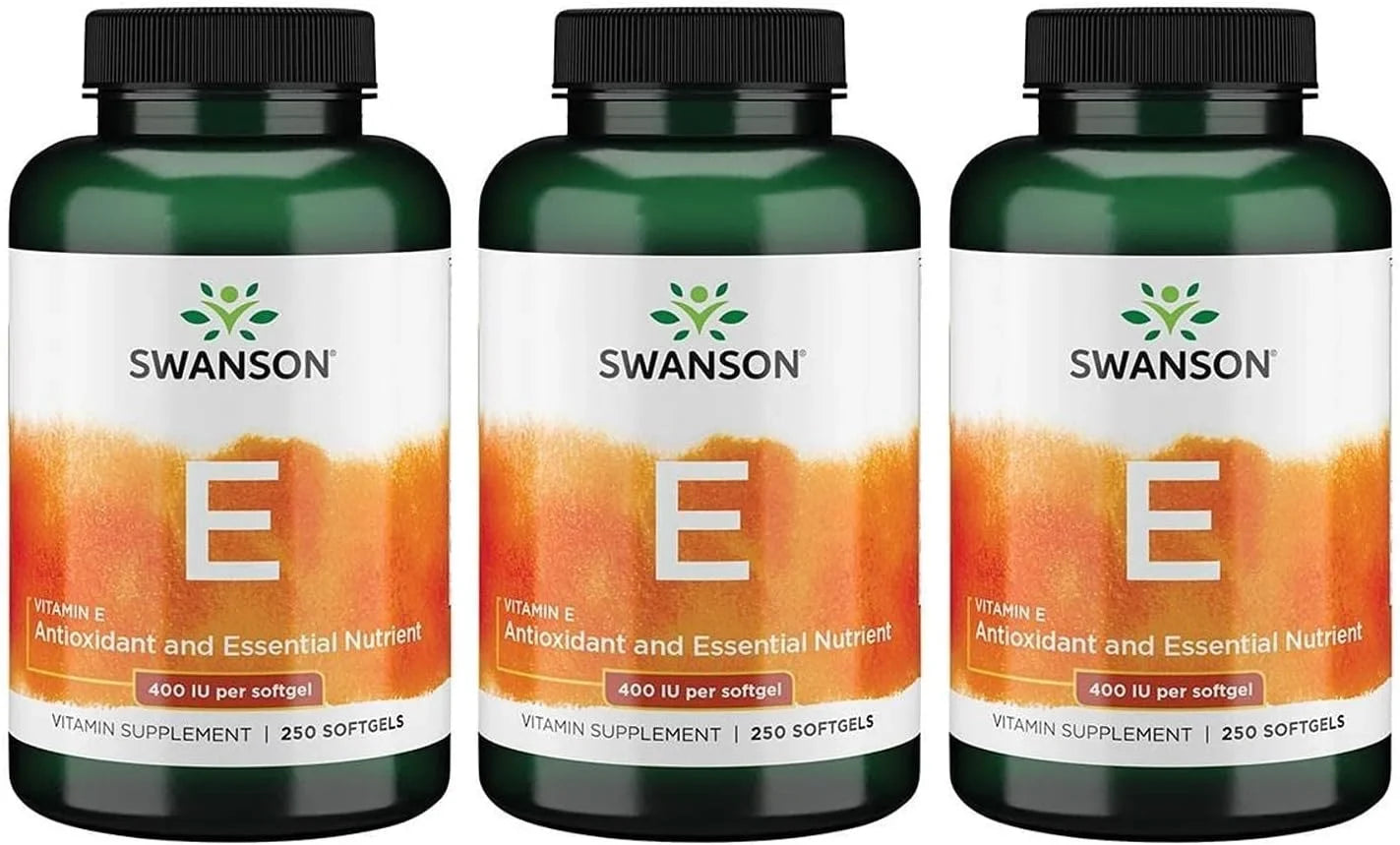 Swanson Natural Vitamin E 400 IU (268 Milligrams), 250 Softgels, 3 Pack