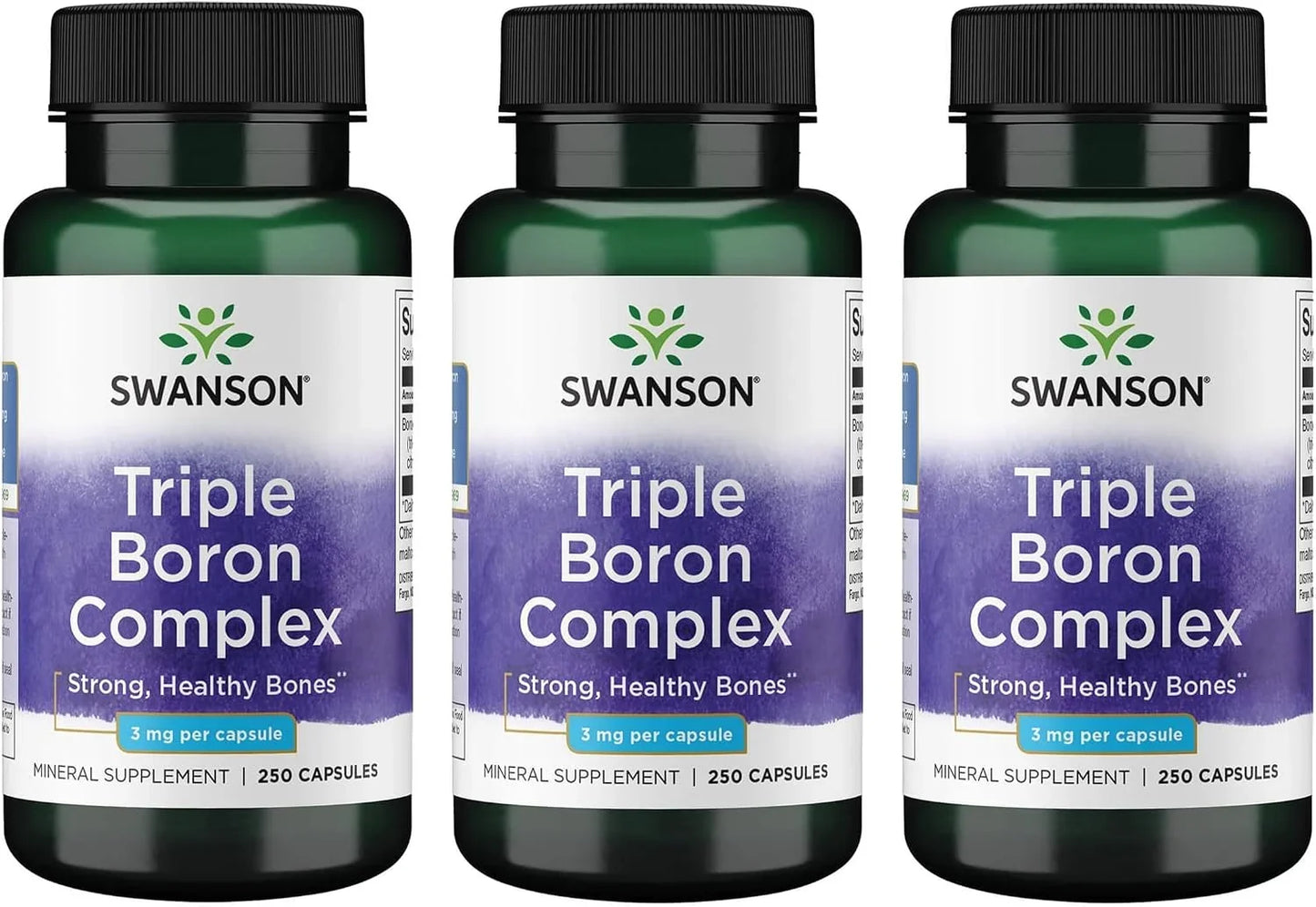 Swanson Triple Boron Complex Bone and Joint Health, 250 Caps, 3 Pk