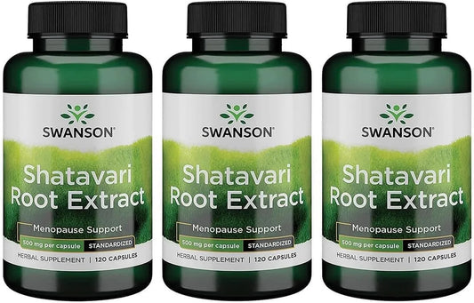 Swanson Shatavari Ayurvedic Female Rejuvenator 500 mg, 120 Capsules, 3 Pk