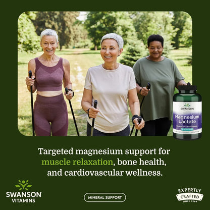 Swanson Magnesium Lactate Lactose-Free, 84 mg, 120 Capsules