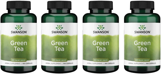 Swanson Green Tea Extract Antioxidant 500 mg, 100 Capsules, 4 Pack
