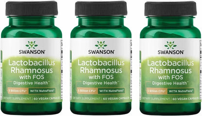 Swanson Lactobacillus Rhamnosus, 5 Billion CFU, 60 Veggie Caps, 3 Pack