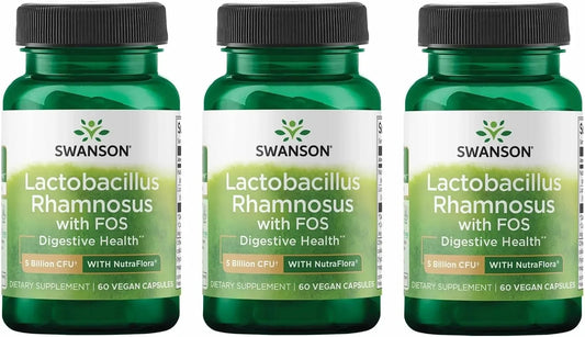 Swanson Lactobacillus Rhamnosus, 5 Billion CFU, 60 Veggie Caps, 3 Pack