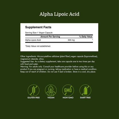 Swanson Alpha Lipoic Acid 300 mg, 120 Vegan Capsules
