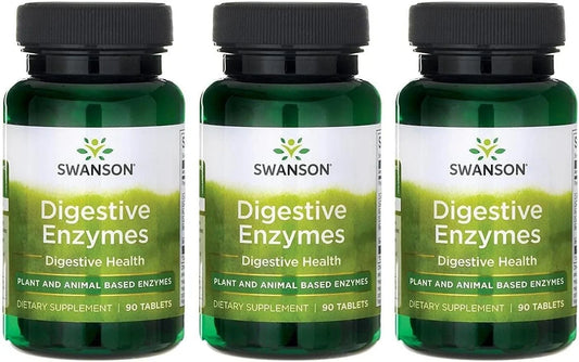Swanson Digestive Enzymes, Digestive Health Support, 90 Tablets, 3 Bottles