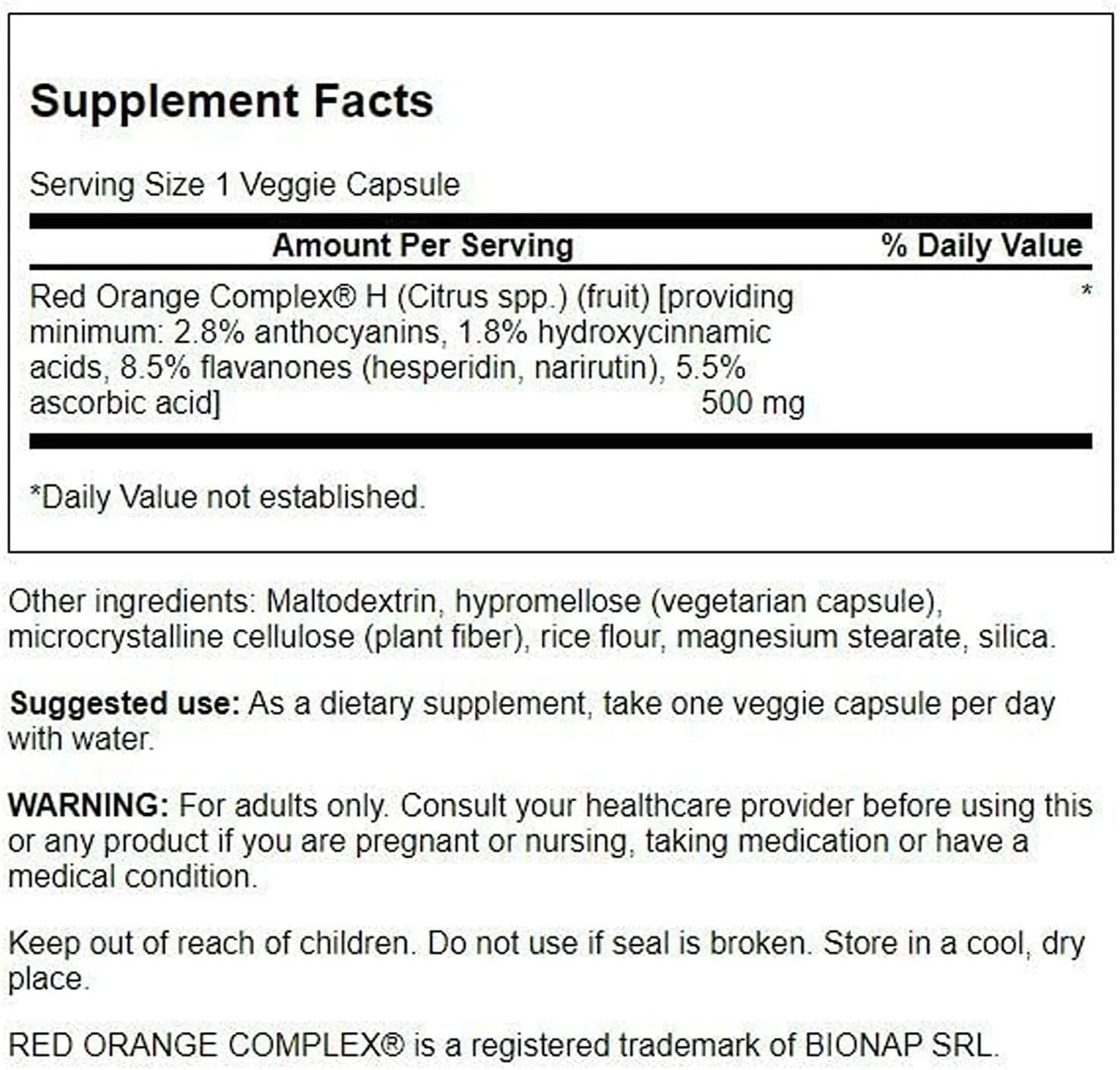 Swanson Red Orange Complex 500 Milligrams, 30 Veg Capsules, 3 Pack