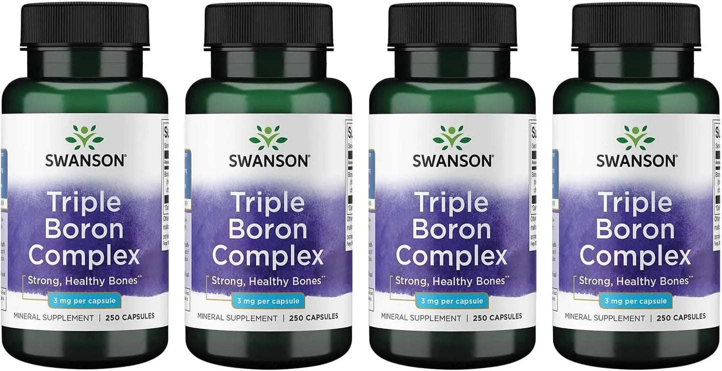 Swanson Triple Boron Complex Bone and Joint Health, 250 Caps, 4 Pk