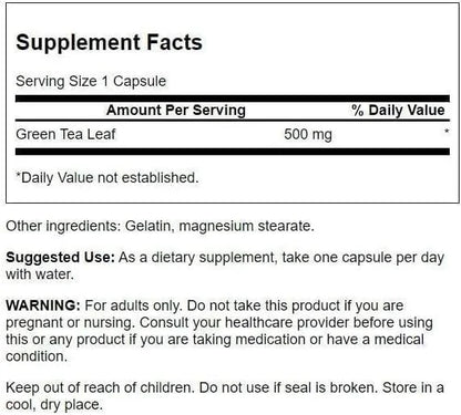 Swanson Green Tea Extract Antioxidant 500 mg, 100 Capsules