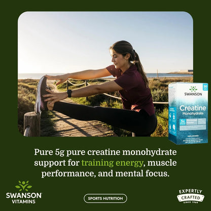 Swanson Creatine Monohydrate Stick Packs, Unflavored, 30 Packets