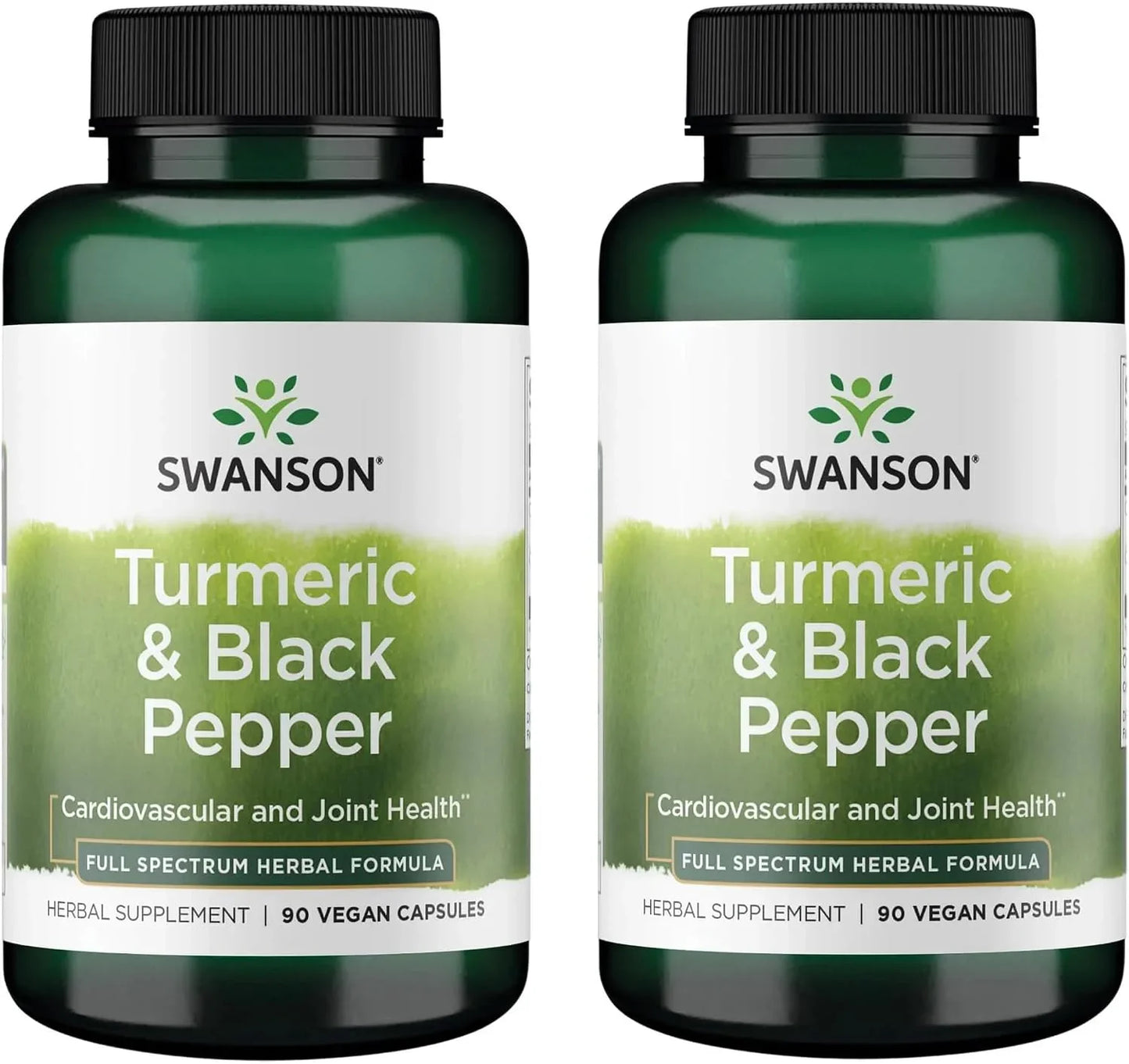 Swanson Premium Turmeric & Black Pepper Supplement, 90 Vegan Caps, 2 Pack