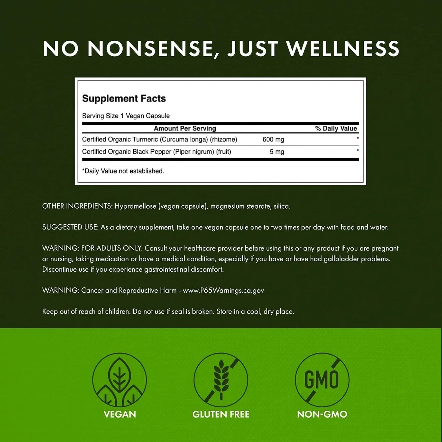 Swanson Premium Turmeric & Black Pepper Supplement, 90 Vegan Caps, 3 Pack