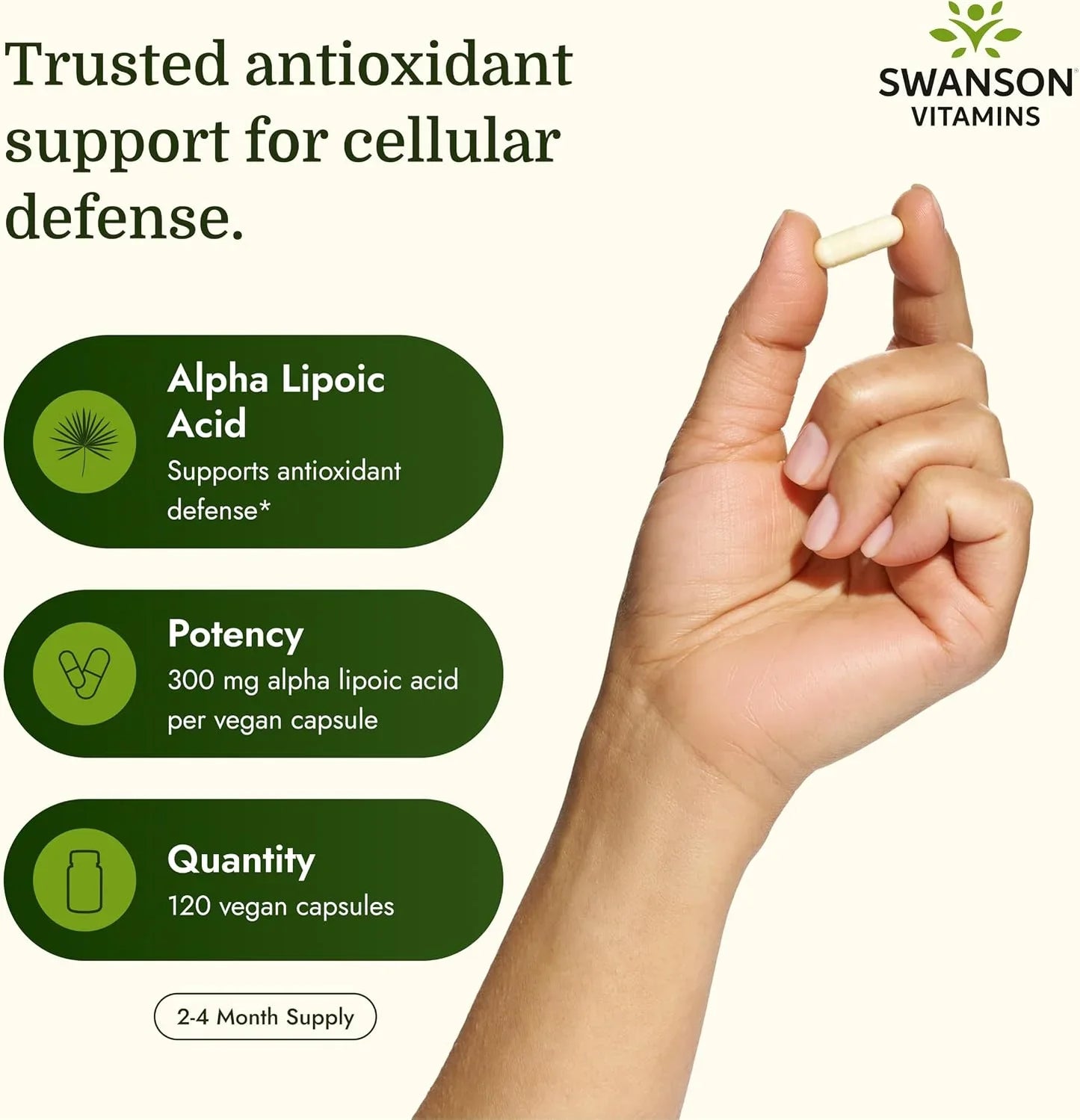 Swanson Alpha Lipoic Acid 300 mg, 120 Vegan Capsules