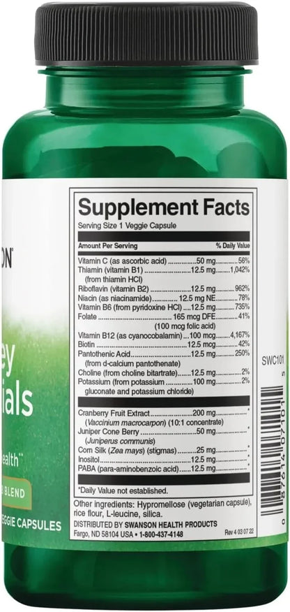 Swanson Kidney Essentials Urinary Support, 60 Veg Capsules, 2 Pack