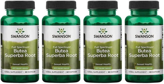 Swanson Butea Superba Root 400 mg, 60 Capsules, 4 Pack