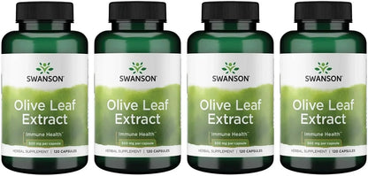 Swanson Olive Leaf Extract Immune Health, 500 mg, 120 Caps, 4 Pack