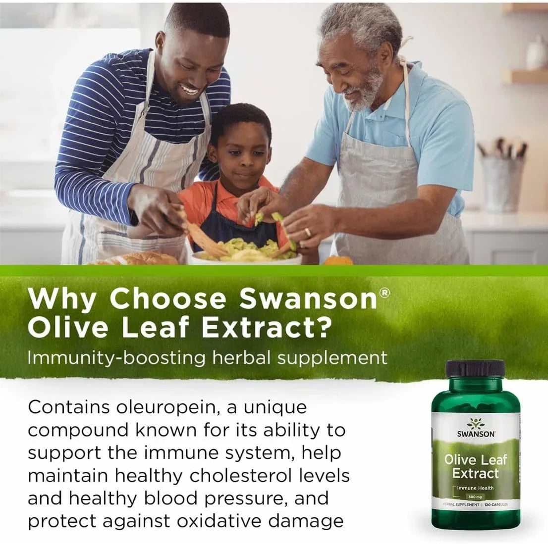 Swanson Olive Leaf Extract Immune Health, 500 mg, 120 Caps
