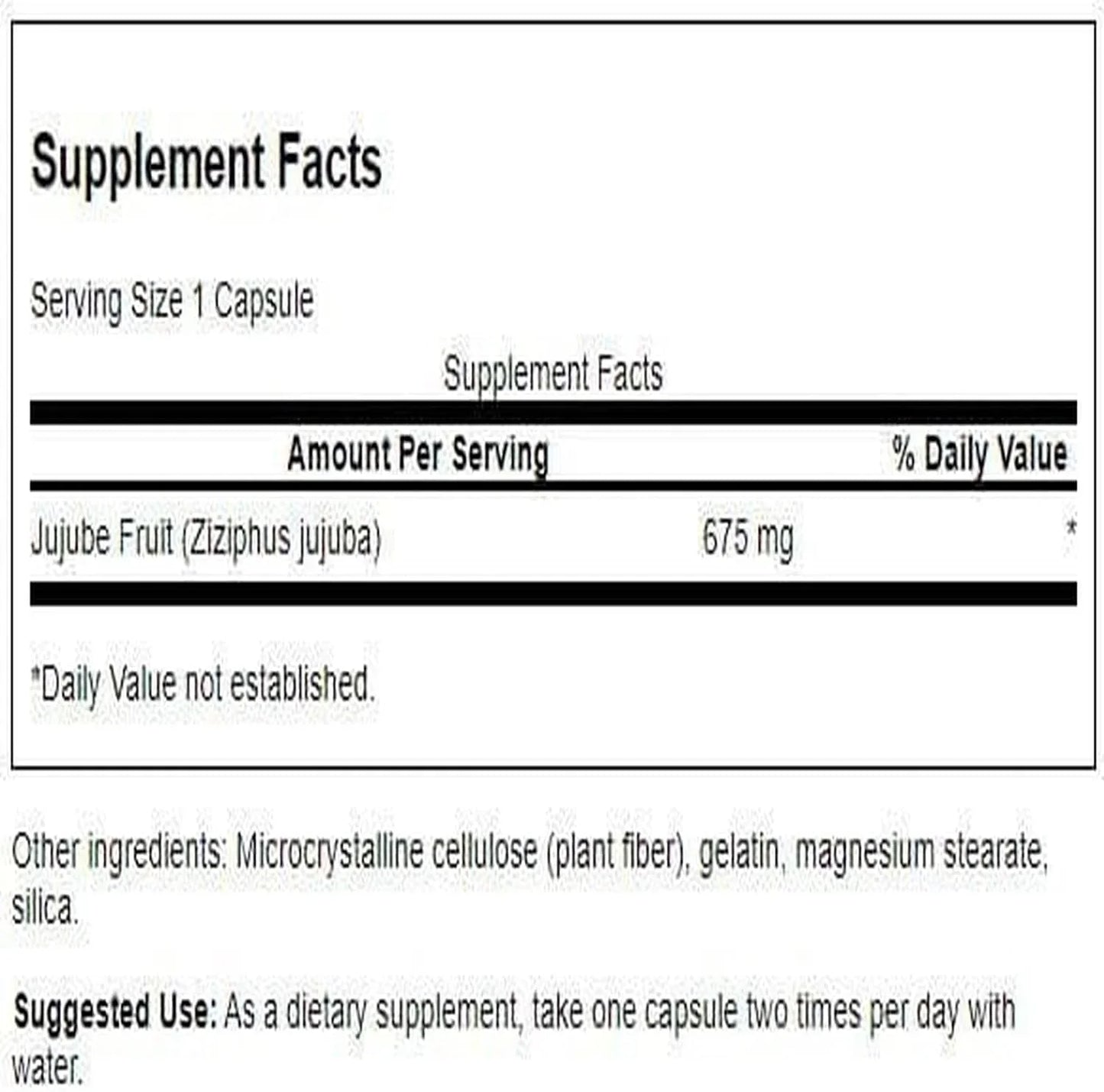 Swanson Jujube Fruit, Herbal Supplement, 675 mg, 60 Capsules
