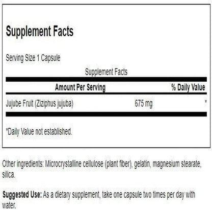 Swanson Jujube Fruit, Herbal Supplement, 675 mg, 60 Capsules