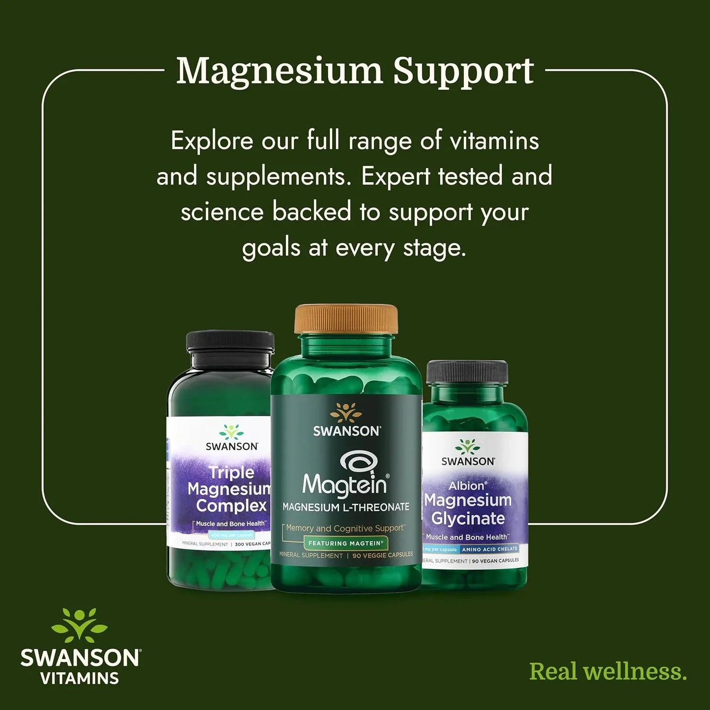 Swanson Triple Magnesium Complex, 400 mg, 100 Caps, 2 Pack